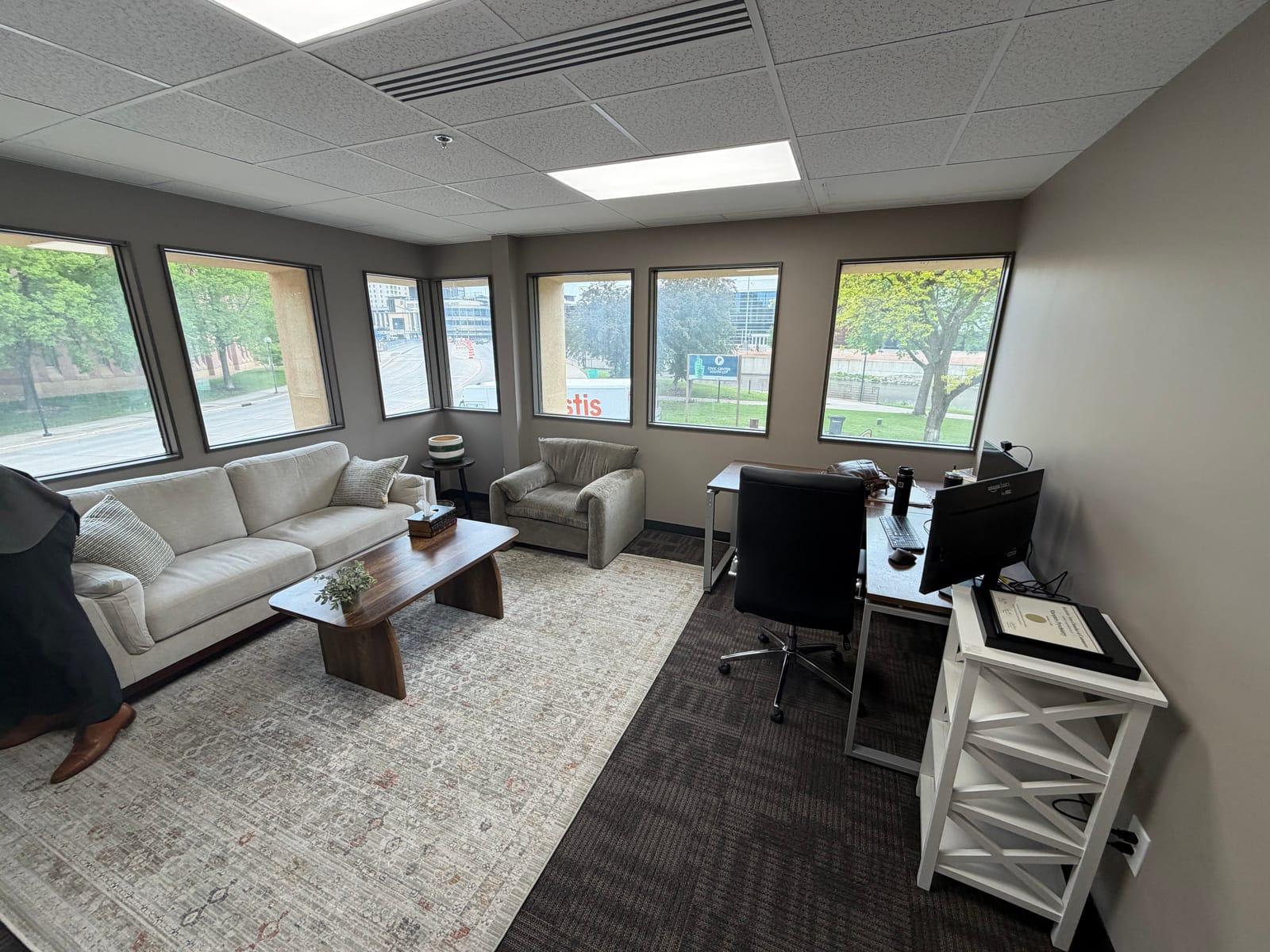 A repositioned private office at The Hub on 3rd