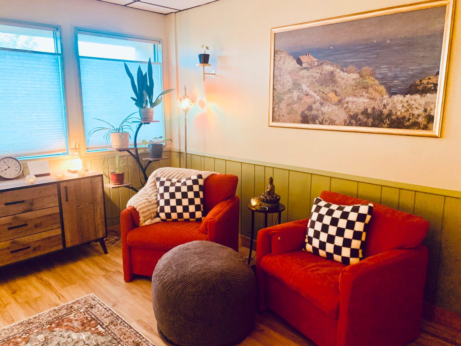 A remodeled, furnished office in Suite 206 at Ironwood Square